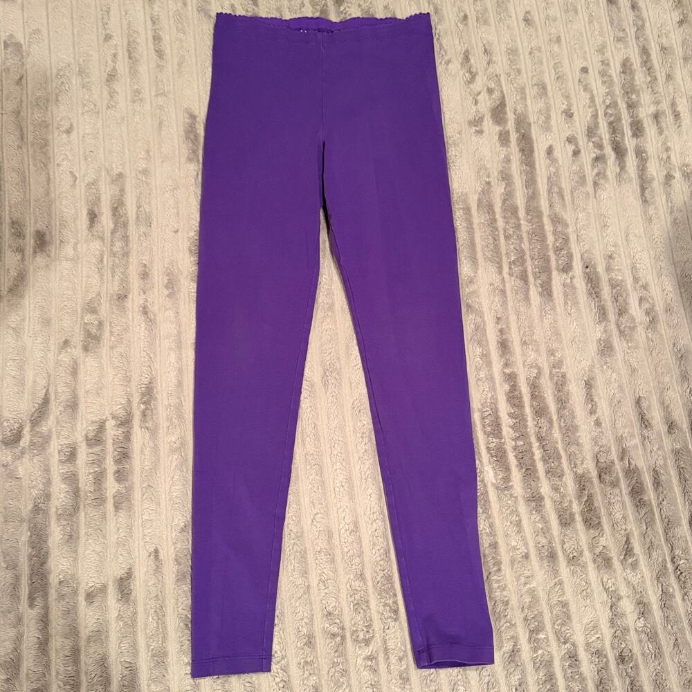 Tea Collection Girls Purple Leggings Size 14 Solid Cotton Blend